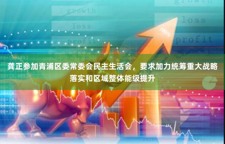 龚正参加青浦区委常委会民主生活会，要求加力统筹重大战略落实和区域整体能级提升